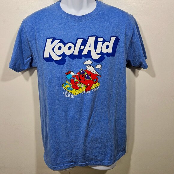 Kool-Aid Floating in Water Graphics Blue T-shirt Size Mens SM  (70) - Picture 1 of 5